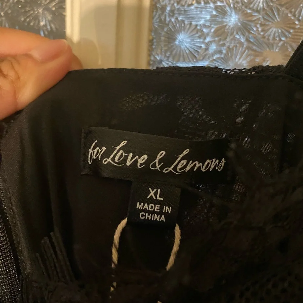 NWT For Love & Lemons Samira Laced Mini Dress Size XL Black - Picture 6 of 6